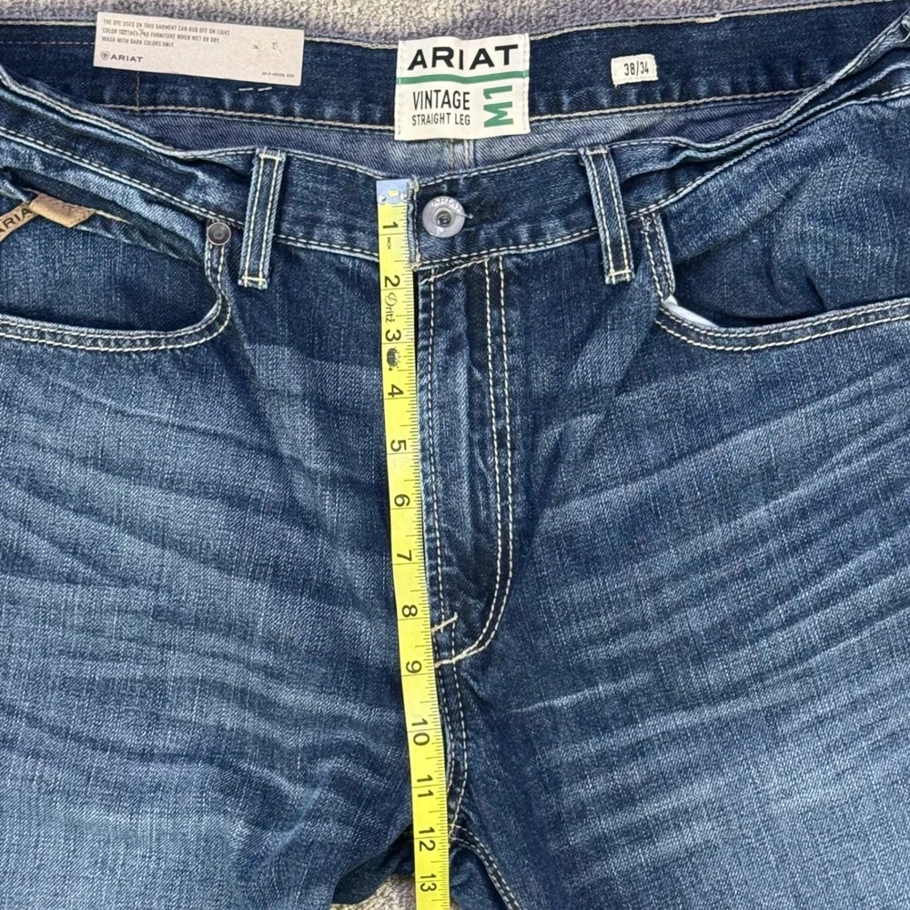 Ariat‎ M1 Vintage Straight Leg Jeans Mens 38x34 Dark Wash Western Denim NWT